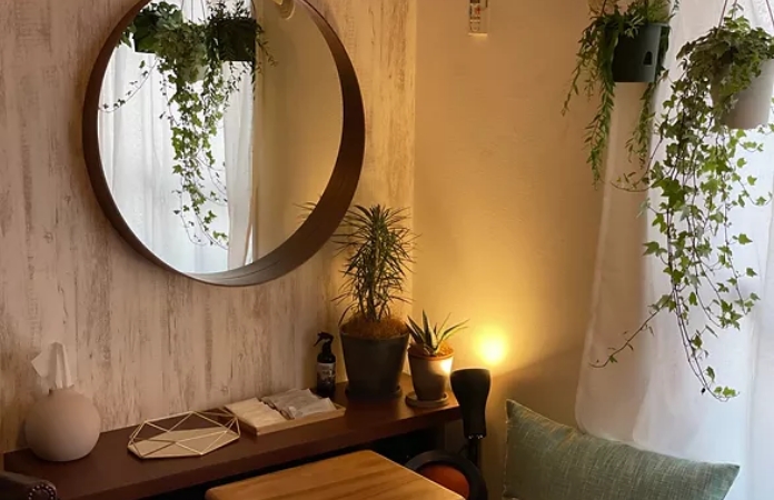 ドレッサーで身支度